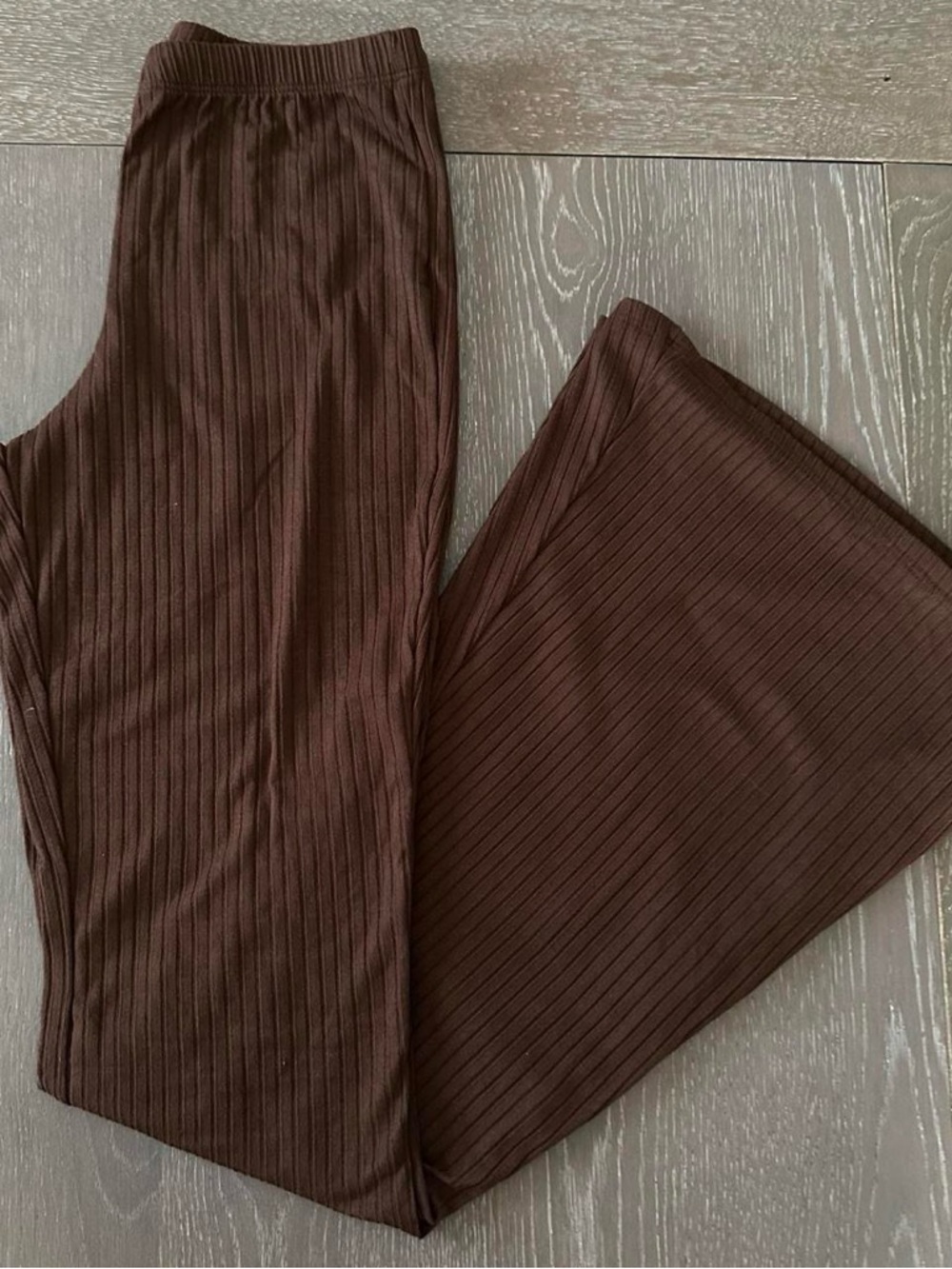 Women's Ribbed Boot Cut Pants - Brown
